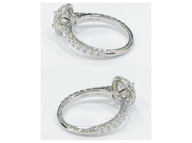 Anello Cartier in platino e diamanti taglia 51 Multicolore - vista 3