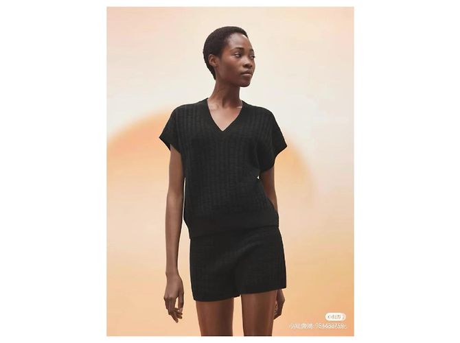 Top de lana Hermès Negro Multicolor - vista 6