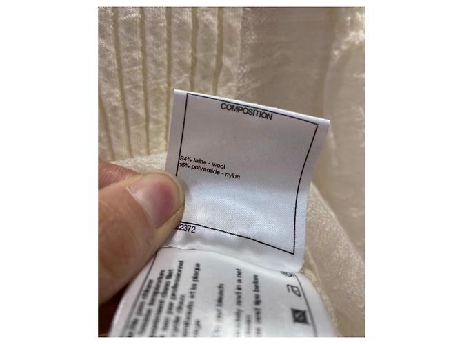 Chanel Strickpullover Wolle Ecru Größe 36 Beige - Ansicht 4
