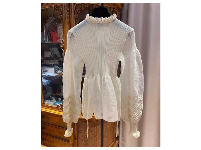 Chanel Strickpullover Wolle Ecru Größe 36 Beige - Ansicht 5