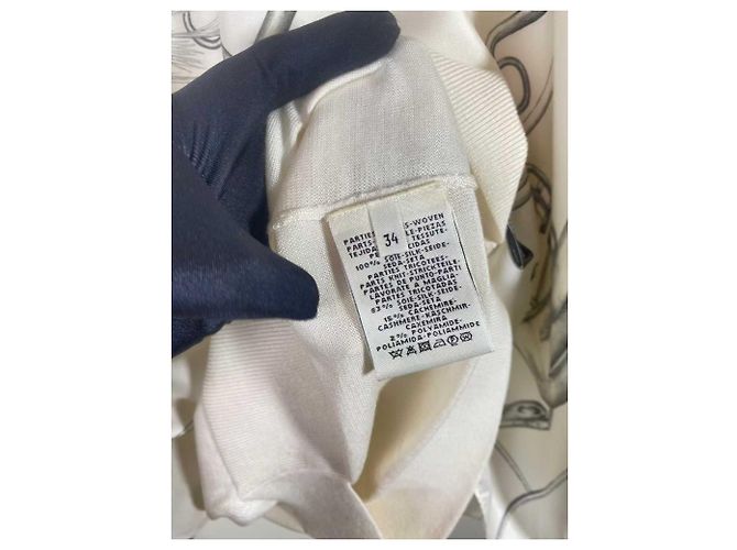 Top in seta Hermès multicolore - vista 3
