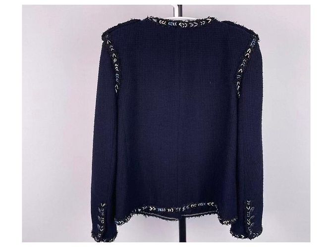 Chanel Blue Tweed Jacket Size 38 Multiple colors - view 5