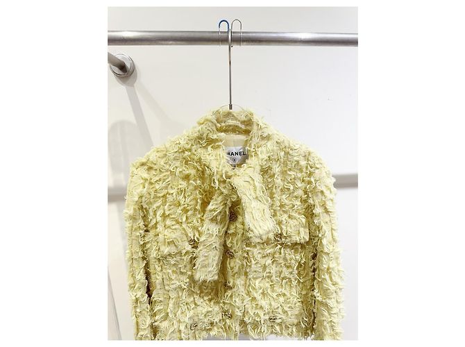 Chanel Tweed Jacke Gelb Größe 38 Mehrfarben - Ansicht 2