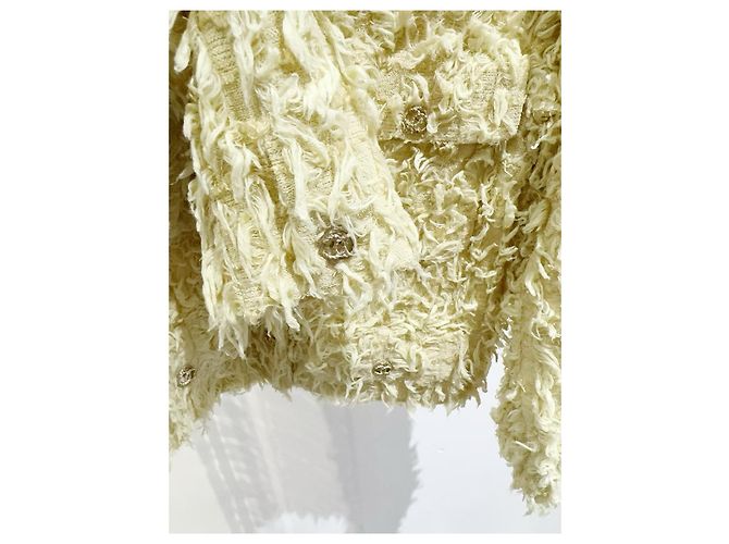 Chanel Tweed Jacke Gelb Größe 38 Mehrfarben - Ansicht 8