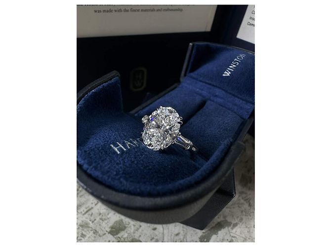Anello Harry Winston in platino e diamanti 5.05 ct Multicolore - vista 2