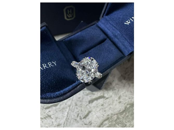 Anello Harry Winston in platino e diamanti 5.05 ct Multicolore - vista 3