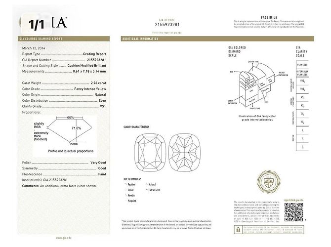 Harry Winston Ring Gelber Diamant in Platin Mehrfarben - Ansicht 6