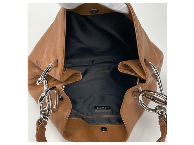Loewe Schultertasche aus braunem Leder - Ansicht 8