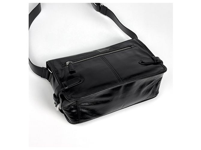 Borsa a tracolla Prada in pelle nera Nero - vista 2