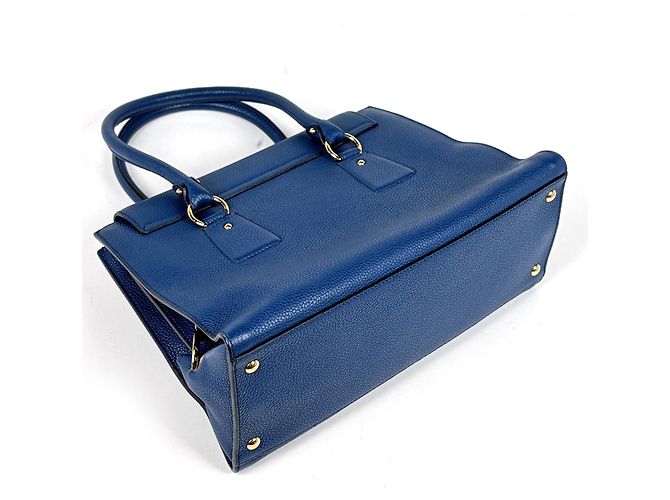 Borsa in pelle blu Salvatore Ferragamo Gancini - vista 2
