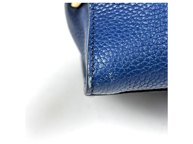 Borsa in pelle blu Salvatore Ferragamo Gancini - vista 3