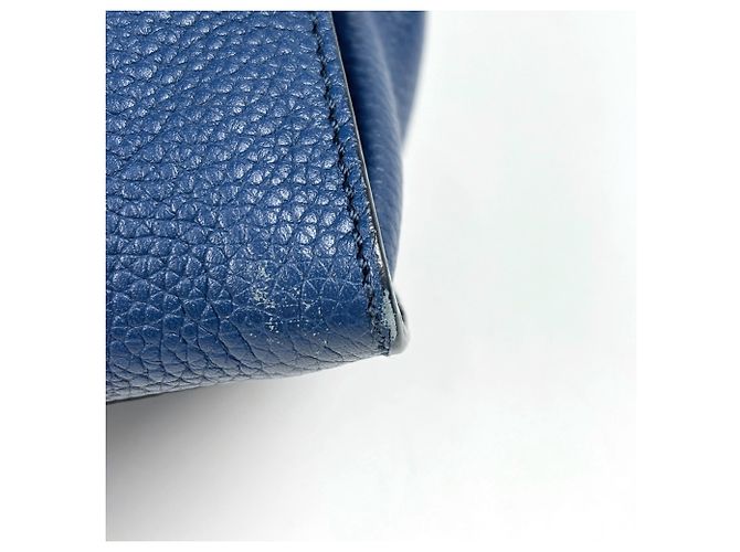 Borsa in pelle blu Salvatore Ferragamo Gancini - vista 4