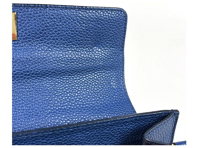 Borsa in pelle blu Salvatore Ferragamo Gancini - vista 7