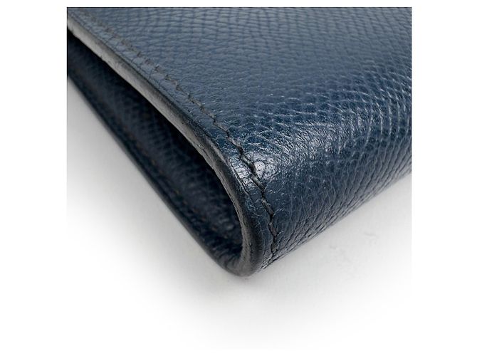 Hermès Portafoglio bi-fold Hermes Kelly Long in blu - vista 3