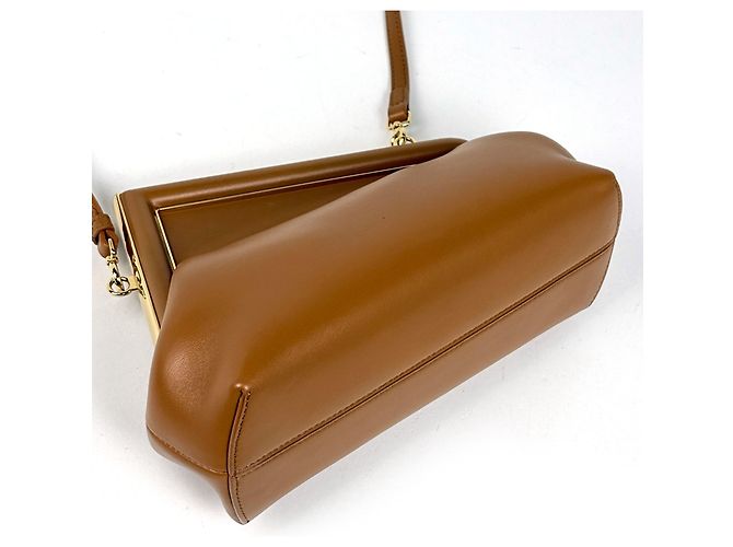 Borsa a tracolla Fendi in pelle marrone - Design 2WAY - vista 2