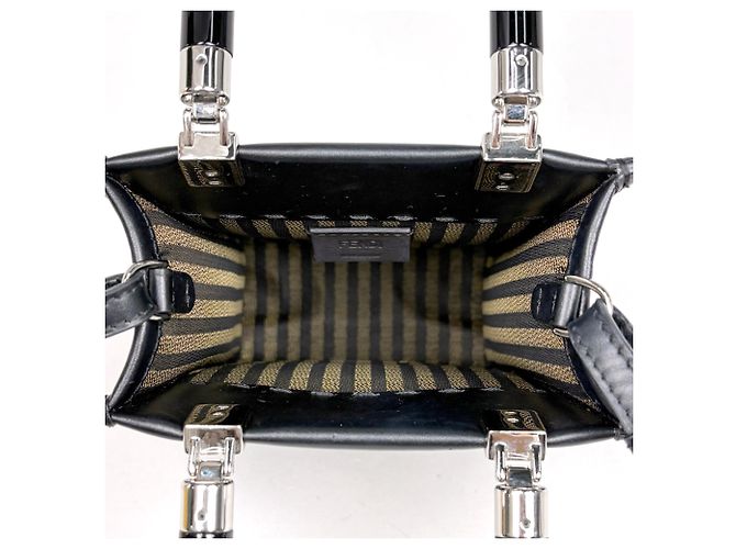 Borsa a mano Fendi Sunshine Shopper Mini Nero - vista 7