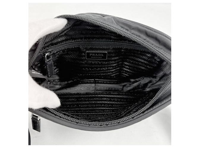 Borsa a tracolla Prada con placca logo PRADA Nero - vista 8