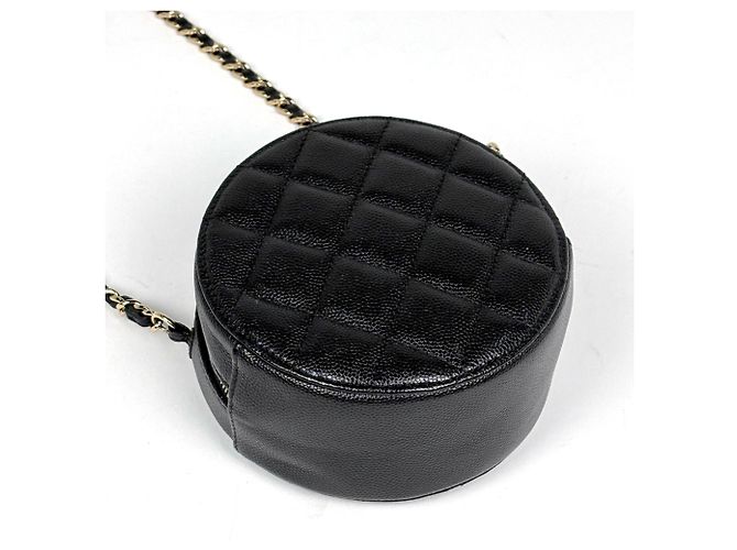 Chanel Coco Mark Round Chain Schultertasche Schwarz - Ansicht 2