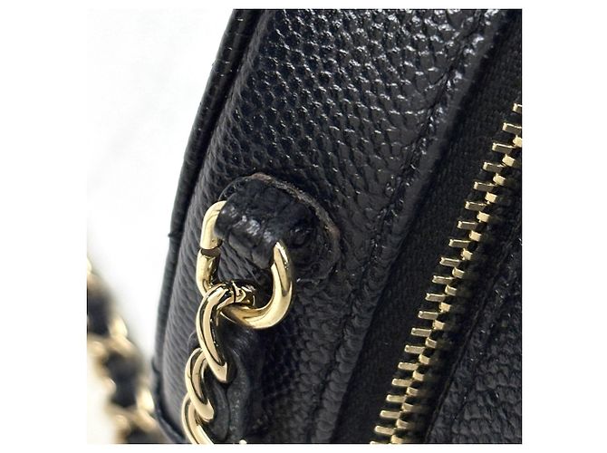 Chanel Coco Mark Round Chain Schultertasche Schwarz - Ansicht 4