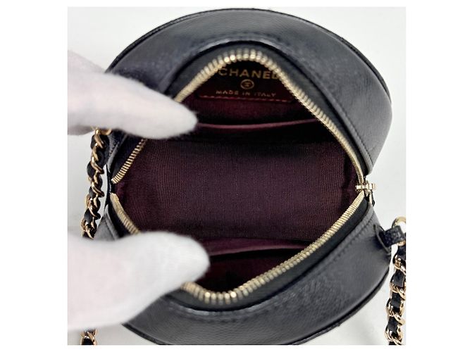 Chanel Coco Mark Round Chain Schultertasche Schwarz - Ansicht 8