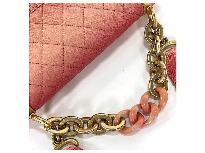 Borsa Chanel Matelassé in rosa salmone - vista 7