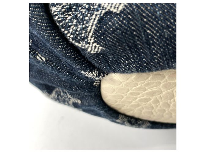 Céline Borsa Celine in denim e pelle Blu Beige - vista 3