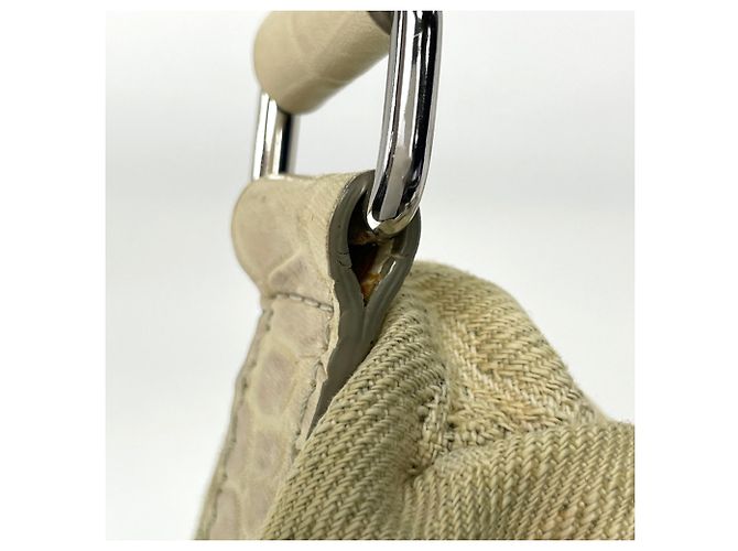 Céline Borsa Celine in denim e pelle Blu Beige - vista 4
