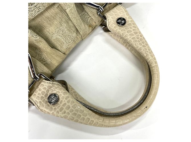 Céline Borsa Celine in denim e pelle Blu Beige - vista 6