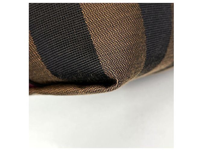 Fendi Pequin Pattern Schultertasche Braun Schwarz - Ansicht 3