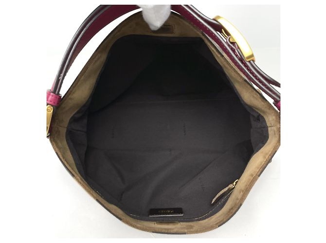 Fendi Pequin Pattern Schultertasche Braun Schwarz - Ansicht 7
