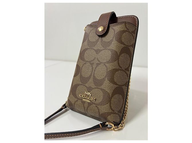 Coach Borsa Smartphone e Porta Carte Monogram Marrone - vista 6