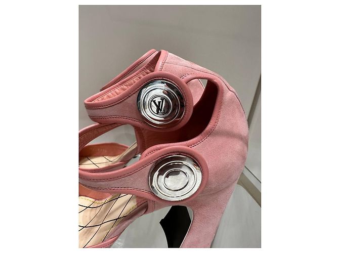 Louis Vuitton Décolleté in camoscio rosa LV Circle EU 38 Usato - vista 4