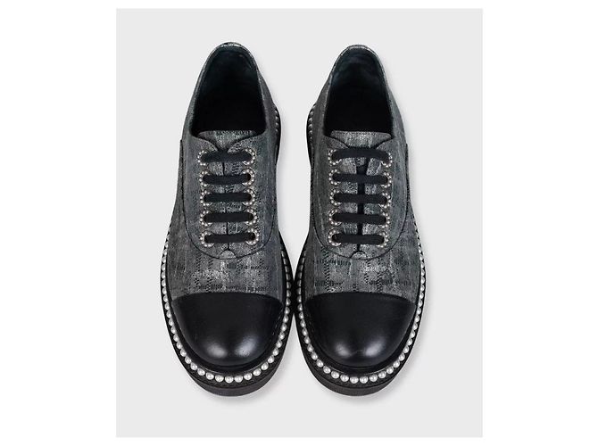 Scarpe Derby con lacci Chanel Argento - EU 36 Usate - vista 10