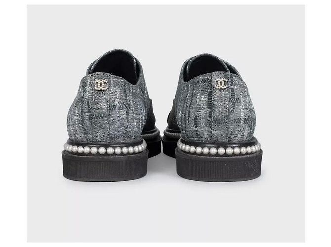Scarpe Derby con lacci Chanel Argento - EU 36 Usate - vista 3