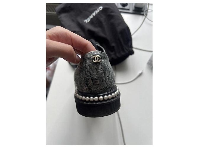 Scarpe Derby con lacci Chanel Argento - EU 36 Usate - vista 7