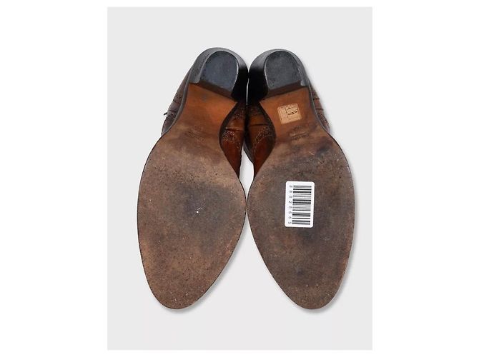 Gucci braune Lederstiefel mit Logo - EU 37 gebraucht - Ansicht 5