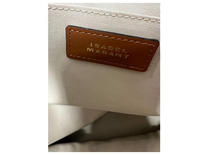 Borsa tote Isabel Marant Toledo in camoscio beige e pelle marrone - vista 2