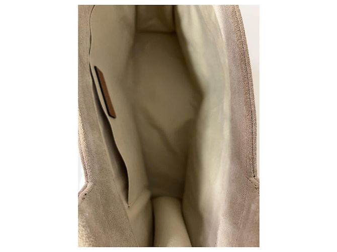 Borsa tote Isabel Marant Toledo in camoscio beige e pelle marrone - vista 4