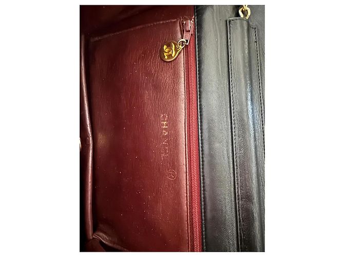 Chanel Timeless Classic Borsa a tracolla pelle nera catena oro Nero - vista 11