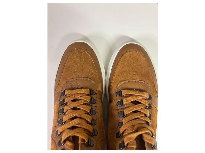 Autre Marque Canal St Martin Sneaker mid-top in pelle e camoscio marrone - vista 10
