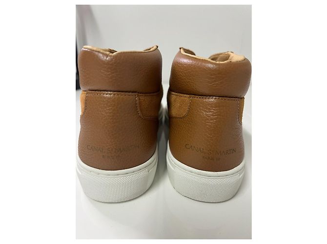Autre Marque Canal St Martin Sneaker mid-top in pelle e camoscio marrone - vista 3