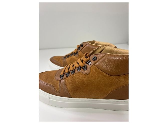 Autre Marque Canal St Martin Sneaker mid-top in pelle e camoscio marrone - vista 5