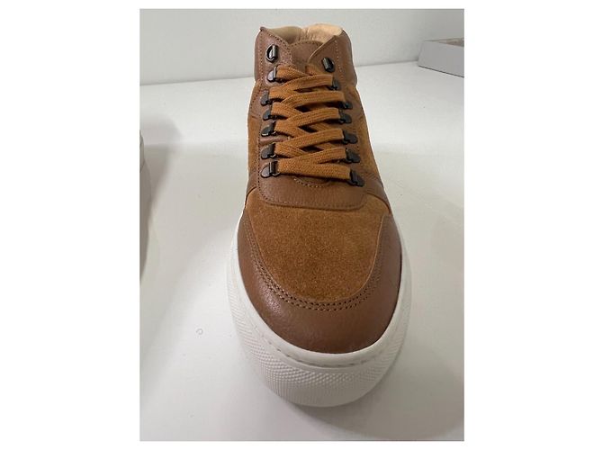 Autre Marque Canal St Martin Sneaker mid-top in pelle e camoscio marrone - vista 6