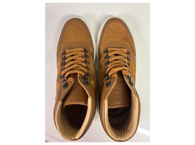 Autre Marque Canal St Martin Sneaker mid-top in pelle e camoscio marrone - vista 8