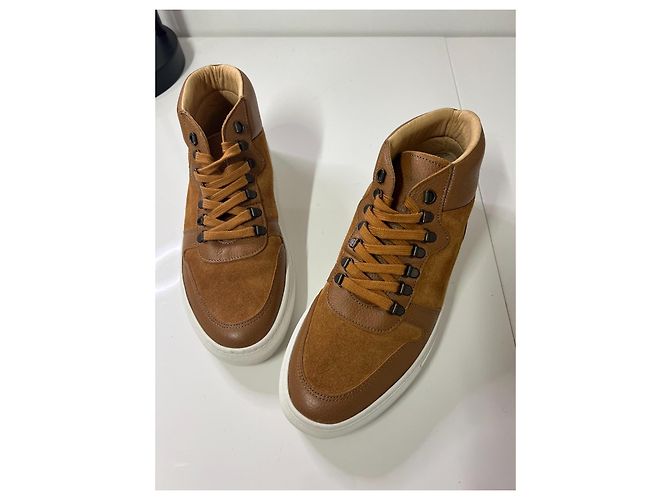 Autre Marque Canal St Martin Sneaker mid-top in pelle e camoscio marrone - vista 9