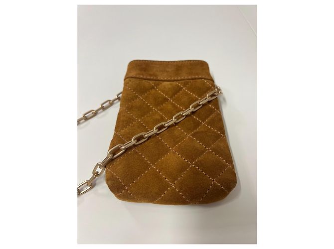 Vanessa Bruno Pochette in camoscio marrone trapuntata - vista 2