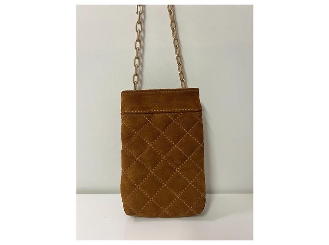 Vanessa Bruno Pochette in camoscio marrone trapuntata - vista 3