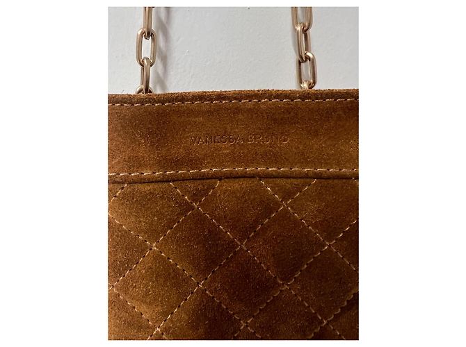 Vanessa Bruno Pochette in camoscio marrone trapuntata - vista 4