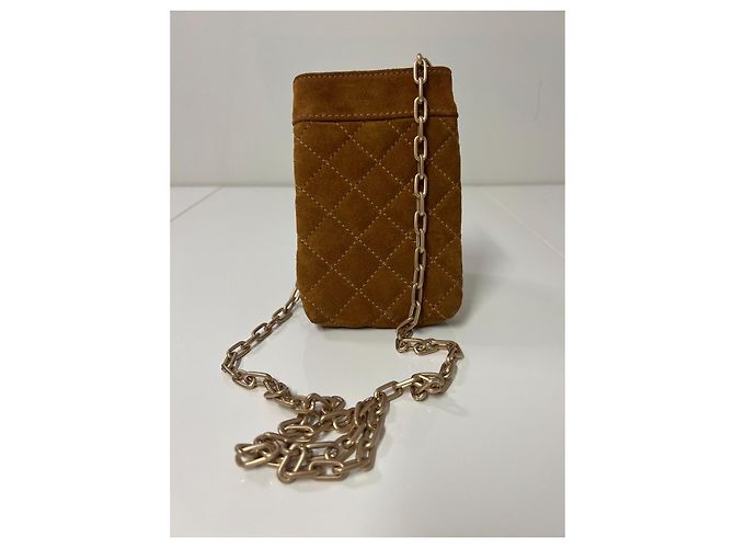 Vanessa Bruno Pochette in camoscio marrone trapuntata - vista 7