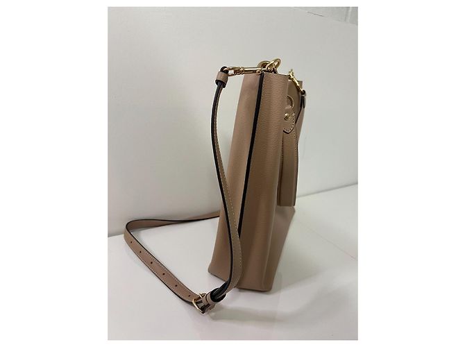 Coach Borsa a Secchiello in Pelle Martellata Beige - vista 14